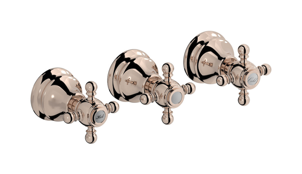 Встроенный смеситель для душа на 3 отверстия с двухходовым дивертером WE ARE IB hr410rs Rose Gold Hermes