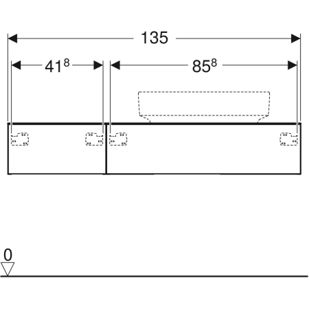 501.172.00.1 Шкафчик для накладной раковины Geberit VariForm, с двумя выдвижными ящиками, полкой и сифоном Geberit  - Вид №15