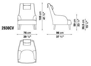 Maxalto Кресло Bergere с обивкой из ткани с подголовником Febo sun-id-1369349 - Вид №4
