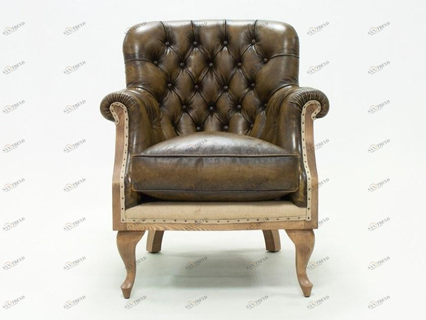 CREARTE COLLECTIONS Стеганое кожаное кресло с подлокотниками  36 