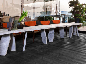 Мраморный прямоугольный садовый стол