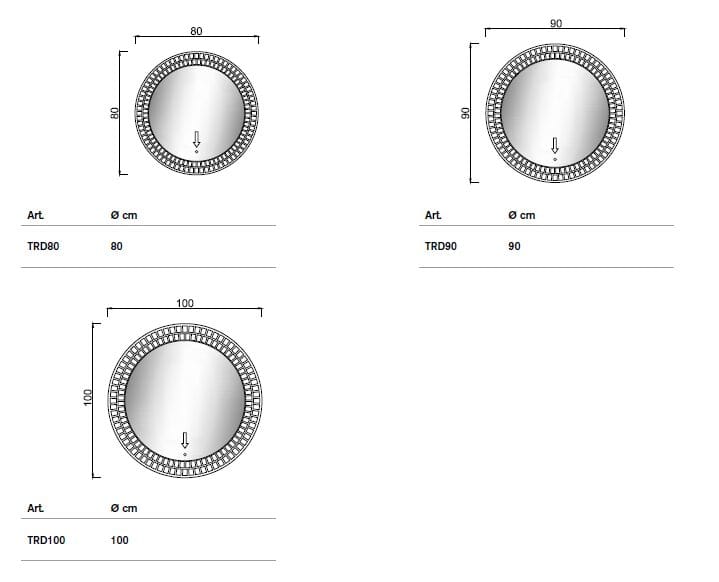 Круглое зеркало со встроенным освещением для ванной комнаты ARTELINEA RI-TRATTI ARCH-00116529 - Вид №3