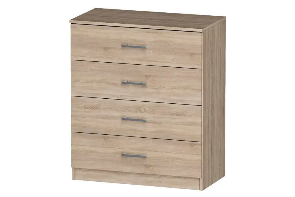 91144460 Комод Furnistyle Лайф лкм-01 3 ящика 80x40x90 см ЛДСП цвет дуб сонома STLM-0498886