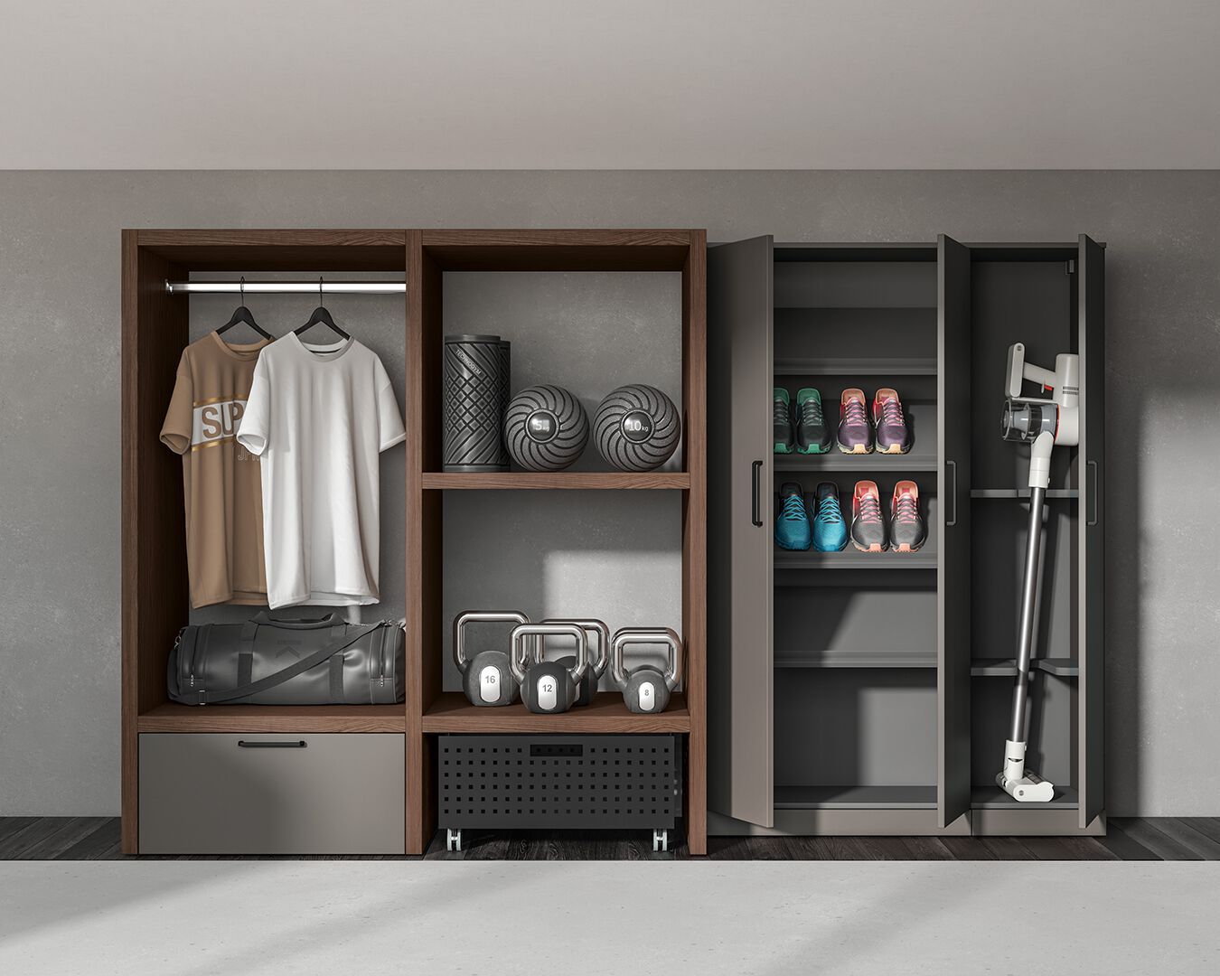 Шкаф для стиральной машины со стиральной машиной BMT Kosmo ARCH-00053876 - Вид №1