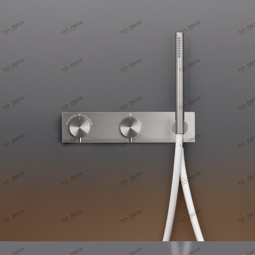 Настенный термостатический набор смеситель для ванной / душем с системой Acqua Stop, 2/3 ходовой переключающий и цилиндрическая ручного душа диаметром 18 м </ диапазона > т  MIL143 CEADESIGN 