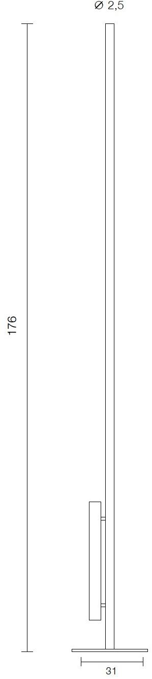 Martinelli Luce Светодиодный торшер из анодированного алюминия Colibrì 2290/ne Colibri - Вид №3