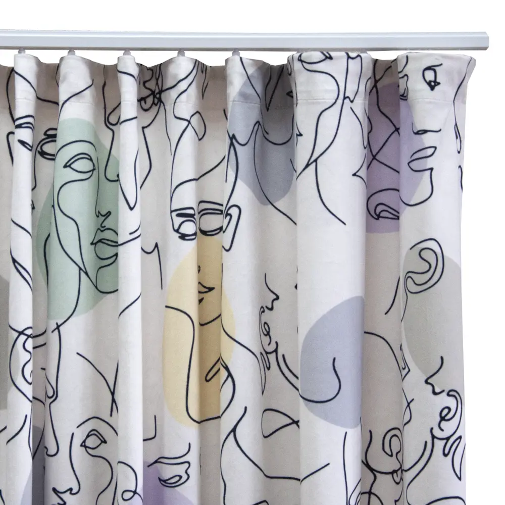 Штора на ленте «Набросок» 140x260 см цвет жёлтый SEASONS STLM-2042266 - Вид №4