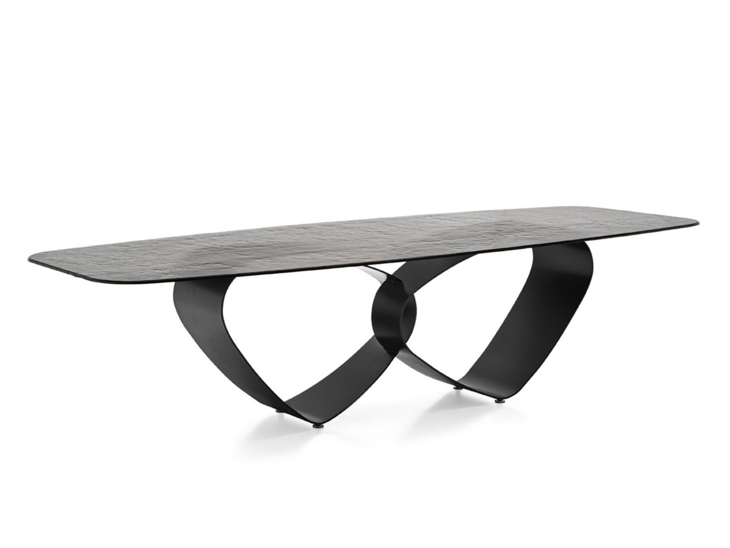 Стол со стальным основанием и верхом из закаленного стекла Calligaris BREEZE ARCH-00069548