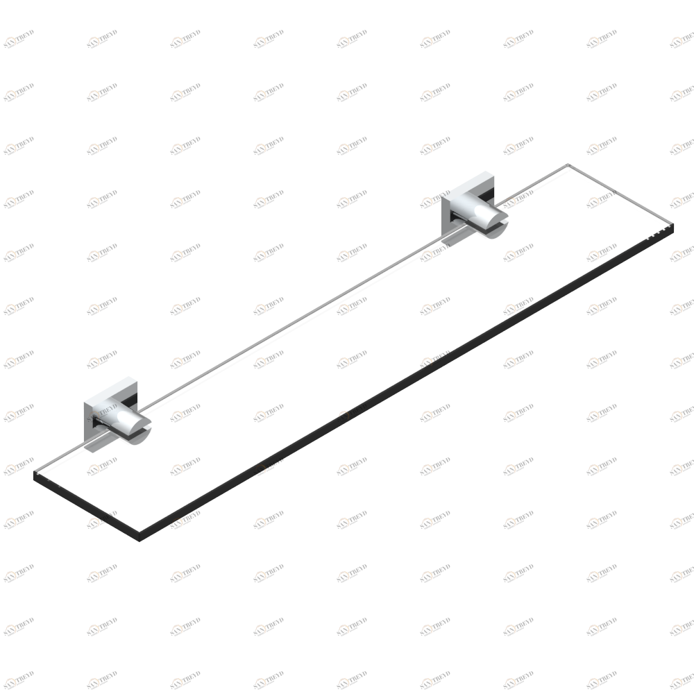 A6H-564 Полка стеклянная 60 cм с кронштейнами Thg-paris Profil с рукоятками с инкрустацией Lalique Хром A6H-564 CAT.A