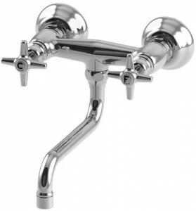 RUBINETTERIE STELLA Смеситель для кухни настенный на два отверстия с аэратором Italica It04001; it04002