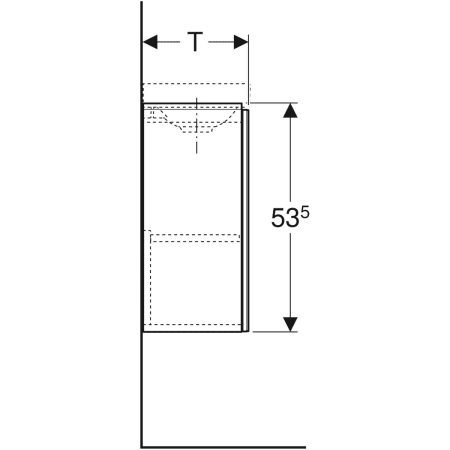 500.607.16.1 Шкафчик для раковины Geberit Acanto, с одной дверью и сифоном Geberit  - Вид №4