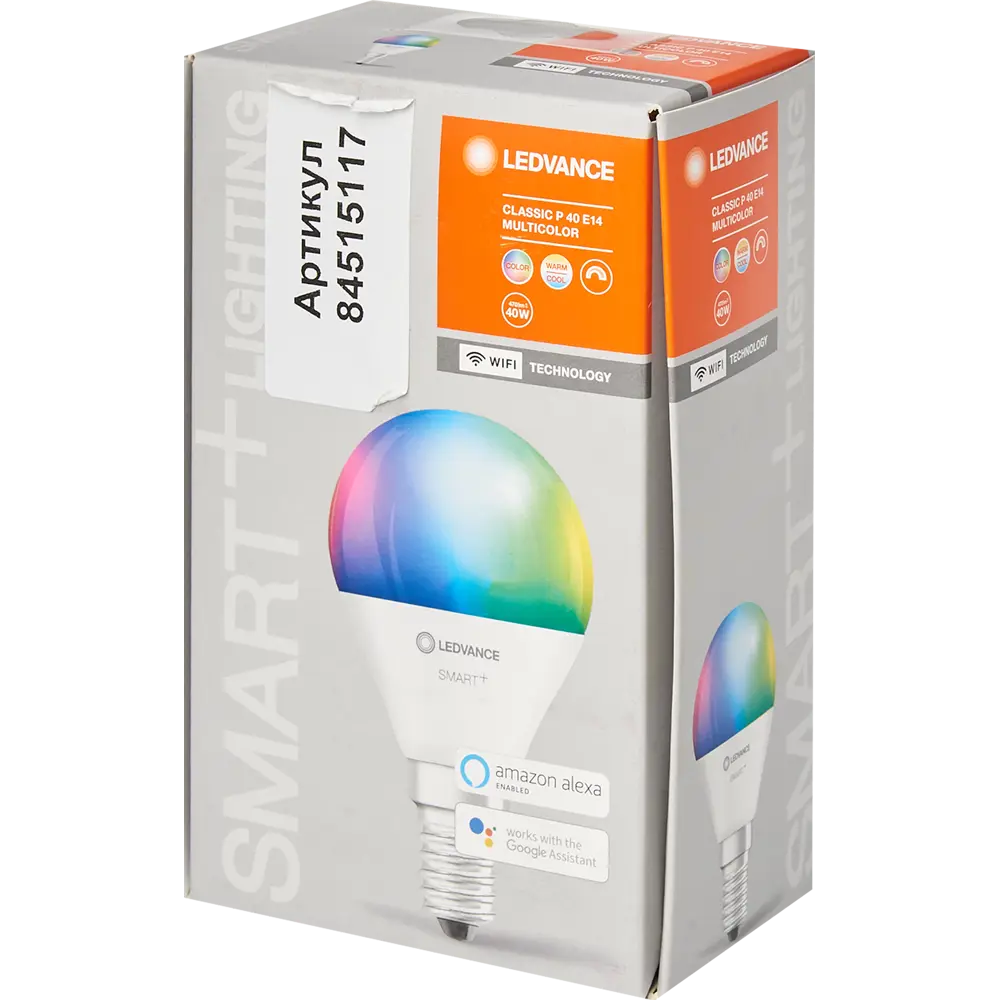 Лампа умная светодиодная Wi-Fi Ledvance Smart Plus E14 220-240 В 5 Вт шар малый матовая 470 лм, изменение цвета RGB STLM-2013480 - Вид №7