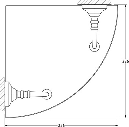 STI 019 Полка угловая 3-х ярусная 23 cm 3SC STILMAR CHROME Treesseci 3SC - Вид №1