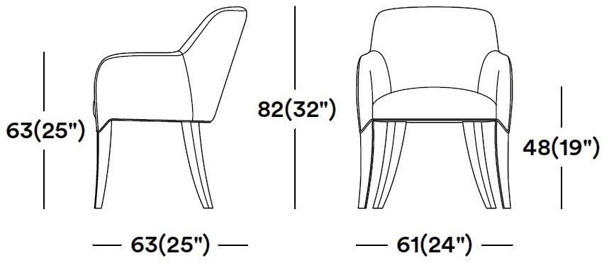 Мягкое кожаное кресло с подлокотниками Alyson 048 po Santreyd - Вид №2