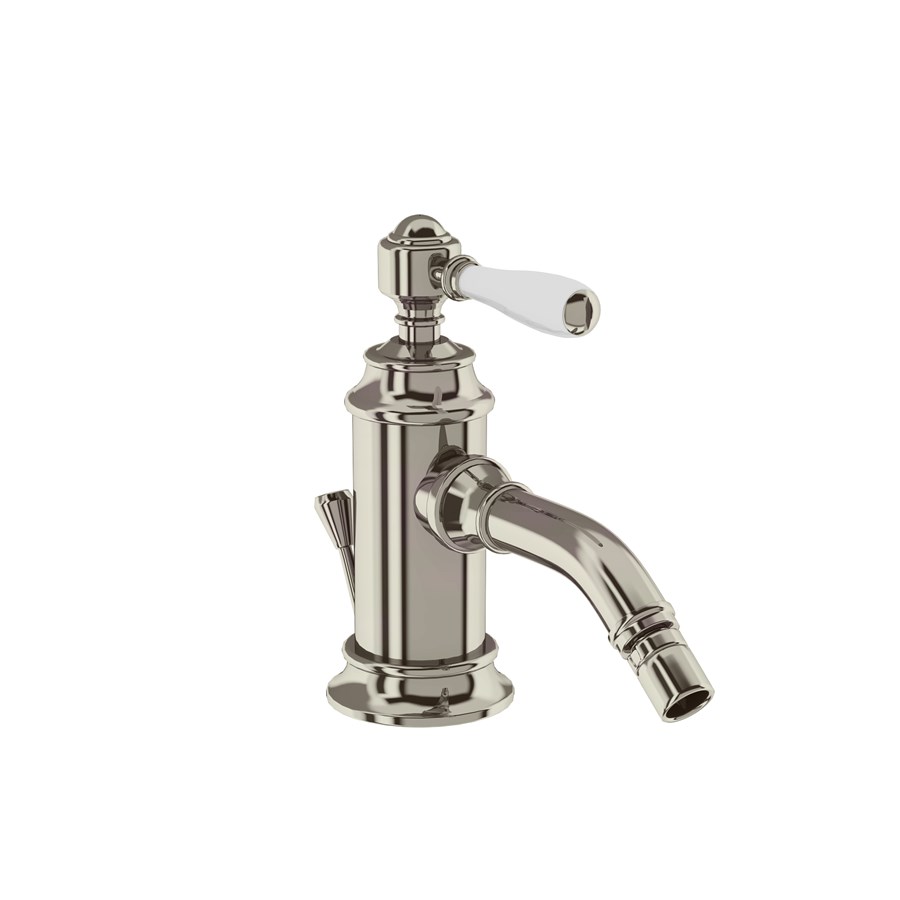 Burlington Arcade Смеситель для биде, однорычажный, Arcade, со сливным клапаном Хром с белым рычагом AWL13C  - Вид №3