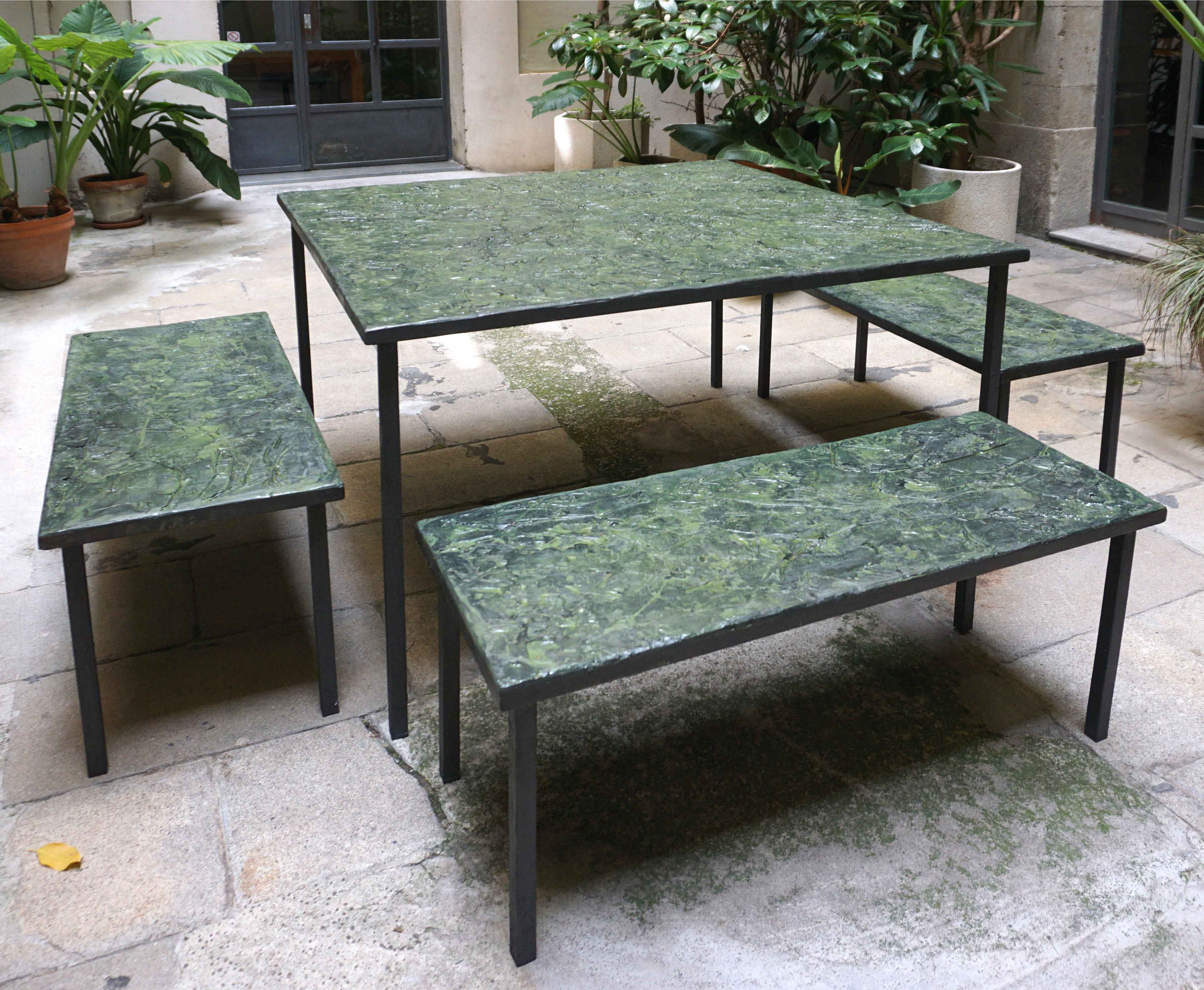 Стальной квадратный обеденный стол ICI ET LÀ Бетон ARCH-00137325 - Вид №3