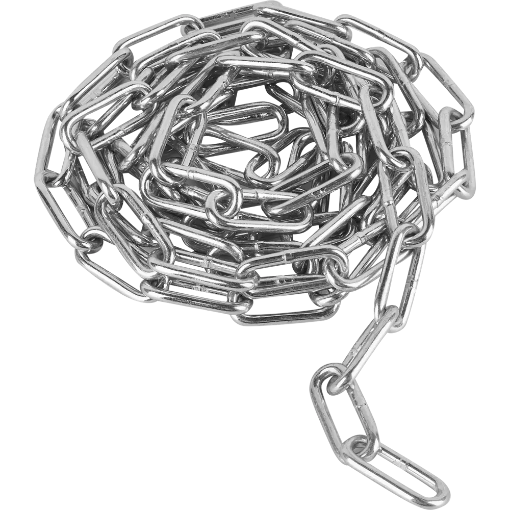 Цепь Standers оцинкованная сталь длинное звено 5 мм 2.5 м/уп STLM-2046446 - Вид №3