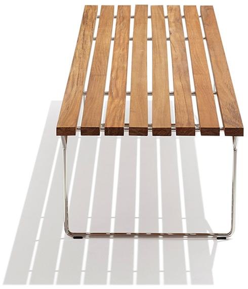 KNOLL Садовая скамейка из стали и тика Bertoia sun-id-1378257 - Вид №3