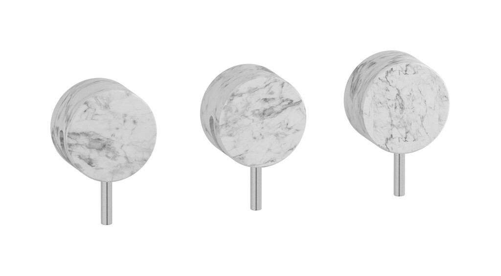 Встроенный смеситель для душа на 3 отверстия с двухходовым дивертером WE ARE IB mr410ss_1 Brushed Nickel Marmo