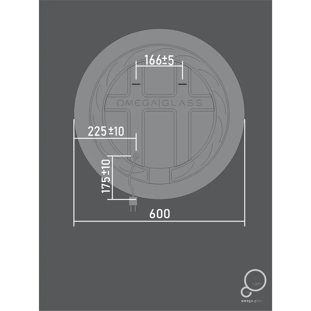 Зеркало Omega Glass SD64 с LED-подсветкой и сенсорным диммером 82809045 Круглое STLM-0036412 - Вид №6