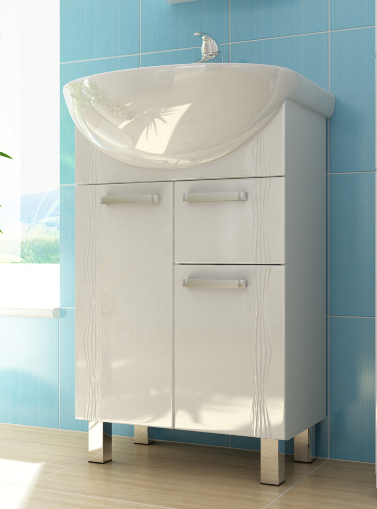 Тумба с раковиной Atlantic 1-550 (Уют)550⨉300⨉830 мм белый Santreyd sun-id-665167 - Вид №1