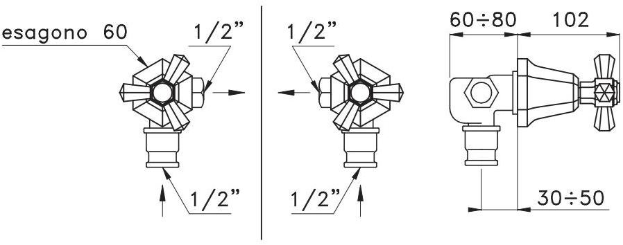 RUBINETTERIE STELLA Угловой кран Eccelsa 0/152 - Вид №1