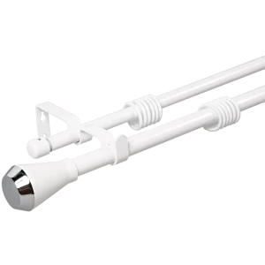 Карниз двухрядный раздвижной Inspire Пол 160-300 см цвет белый матовый 81976817 STLM-2158636