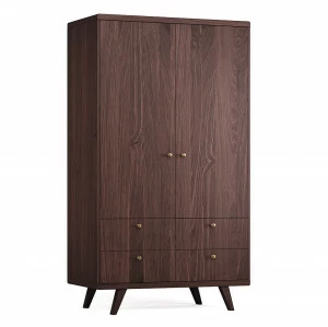 Шкаф распашной двухдверный с ящиками темный дуб Thimon №2 THE IDEA  210434 Коричневый