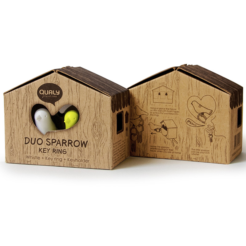 QL10124-WH-WH-BU Держатель для ключей двойной sparrow белый-голубой Qualy  - Вид №3