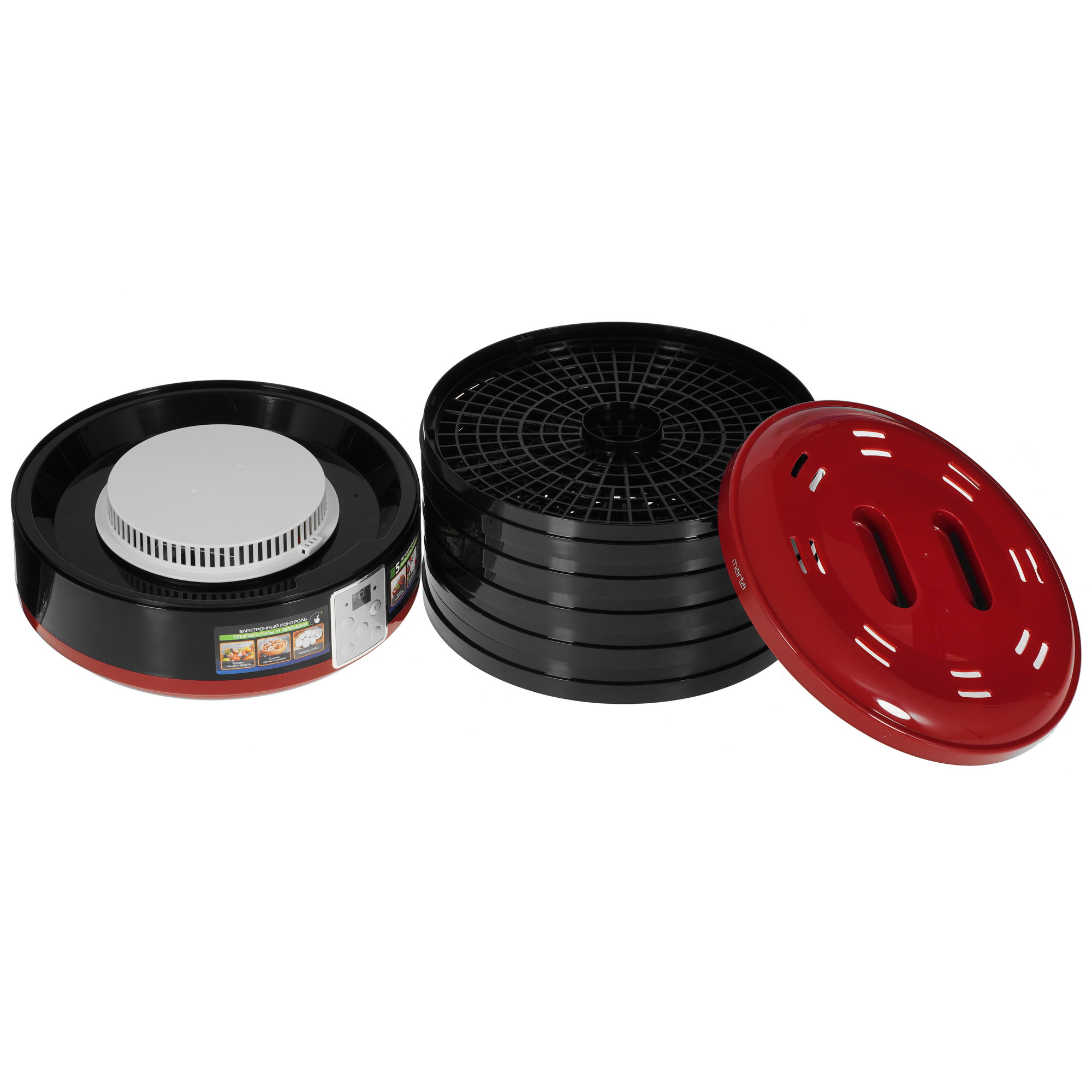 8195702 Сушилка для овощей и фруктов MARTA MT-1870 красный STDN-0093624 - Вид №5