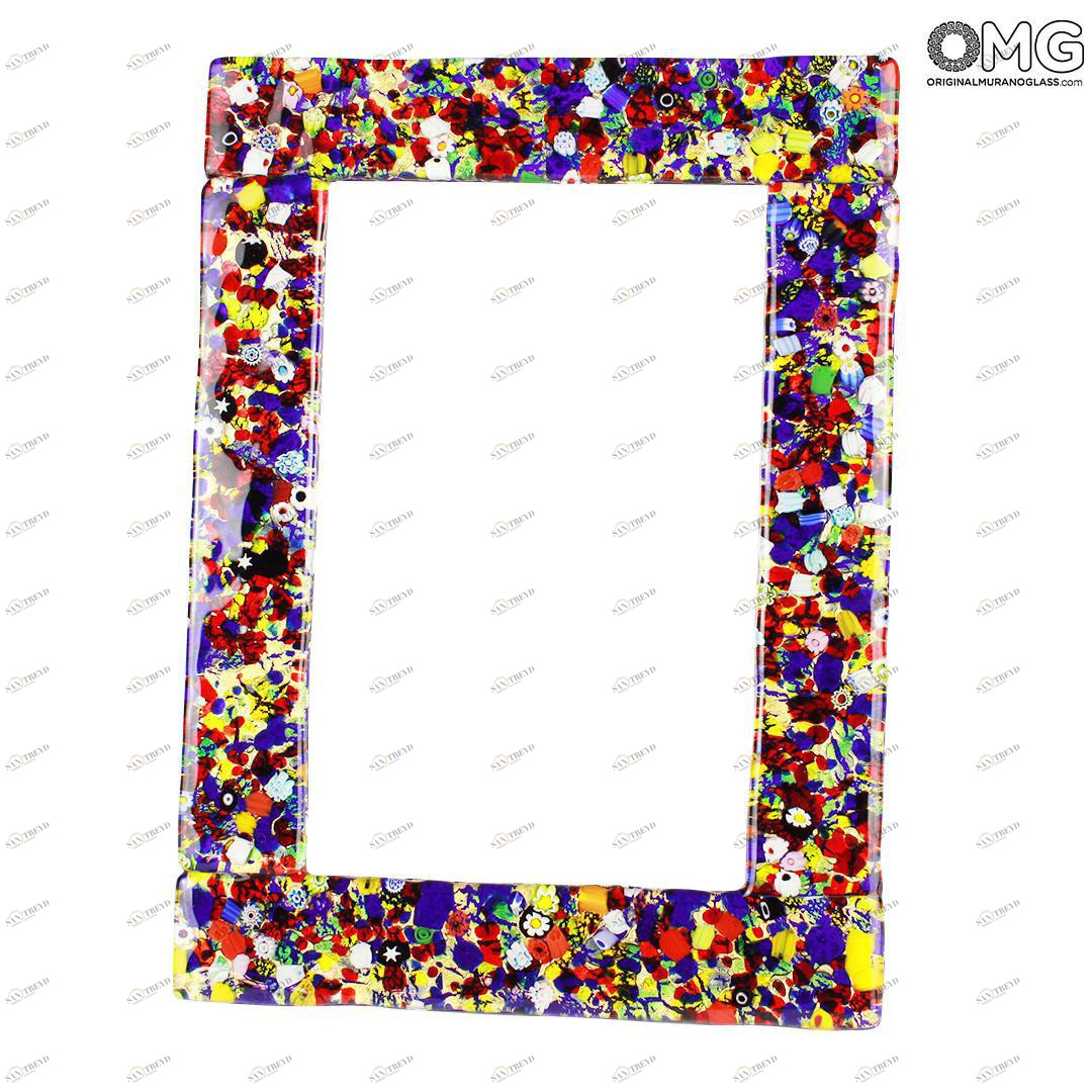 1845 ORIGINALMURANOGLASS Фоторамка Золотая Фантазия миллефиори - муранское стекло  см 