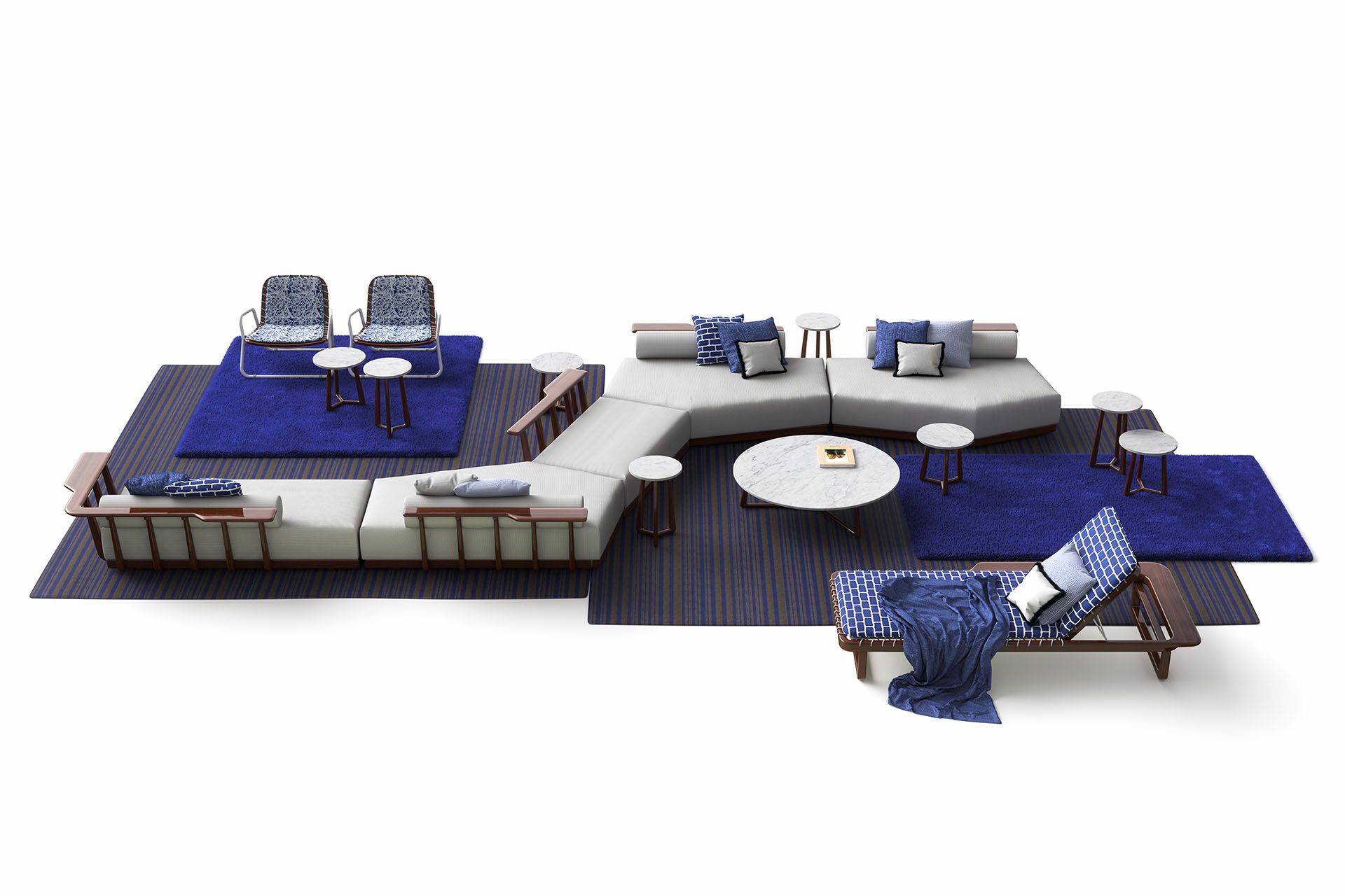 Садовая кровать с откидывающейся спинкой из красного дерева и ткани Exteta Sunset ARCH-00127341 - Вид №7