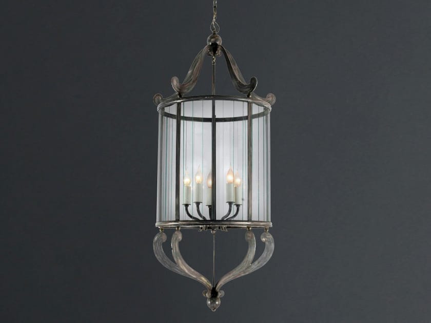 Подвесной светильник из железа и стекла OFFICINACIANI VETRI TAGLIATI ARCH-00143457