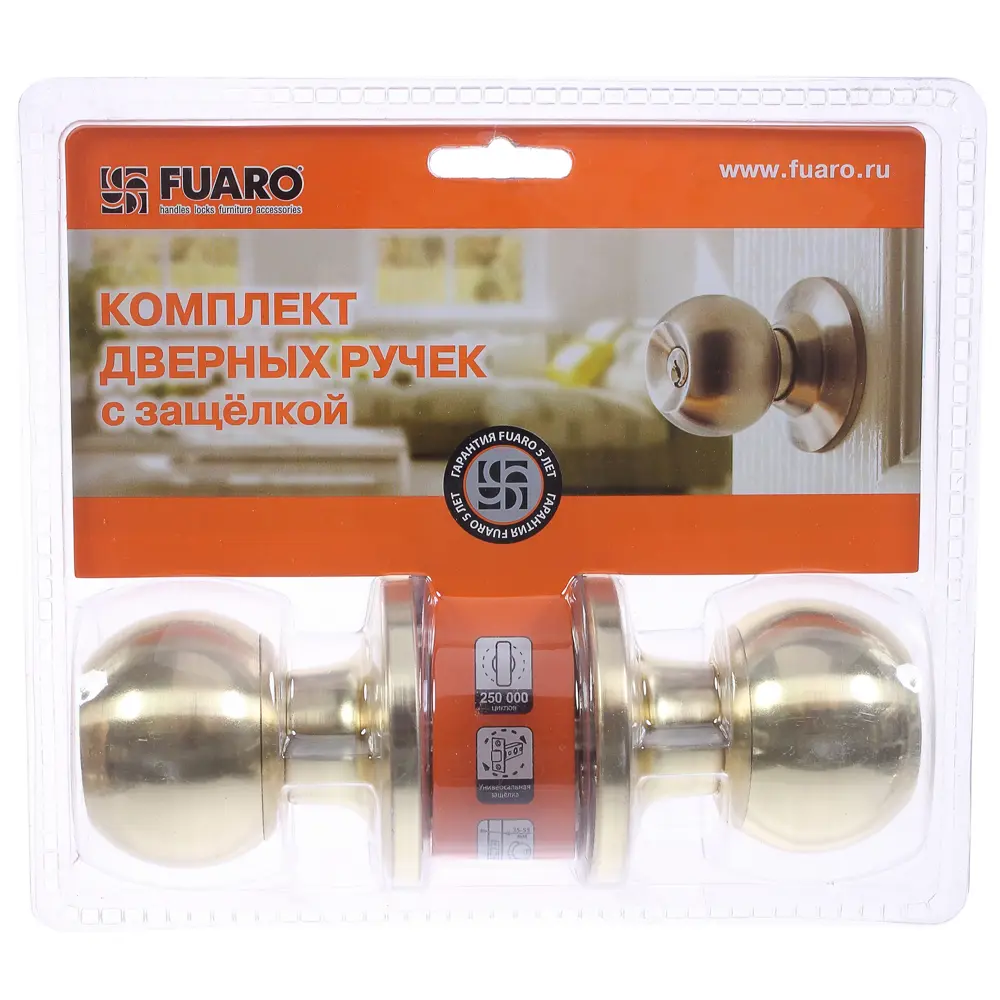 Ручка-защелка 624/BL PB-B без фиксации сталь цвет золото FUARO STLM-2078349 - Вид №2