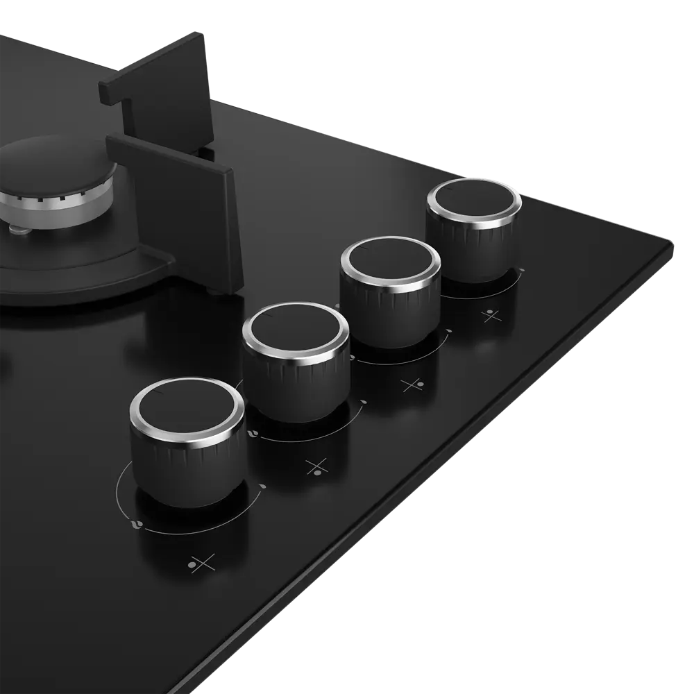 Газовая варочная панель Hotpoint HG 62I/BK 59 см 4 конфорки цвет черный STLM-2020682 - Вид №3