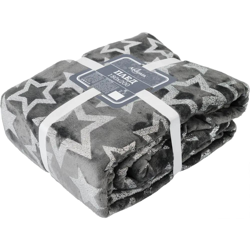 Плед "Звездное небо" 180x200 см фланель цвет серый Santreyd нет STLM-2125712