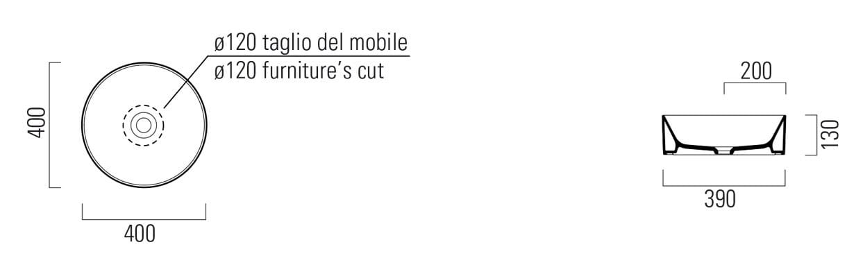 Керамическая круглая столешница GSI ceramica Color Elements ARCH-00074972 - Вид №2