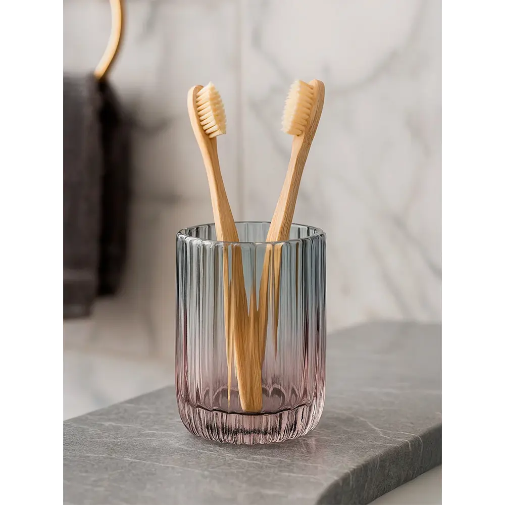 Стакан для щеток санрайз стекло розово-голубой Santreyd STLM-2029107 - Вид №1