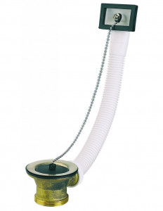 355100 000 00  Цепной стопор и перелив для мойки Д. 50 мм, чаша из нержавеющей стали Д. 70 мм, корпус из латуни Valentin Сталь