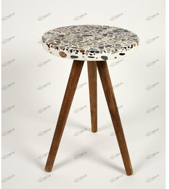 KAROISTANBUL Круглый высокий стол в венецианском терраццо Complementi d'arredo sun-id-1500276