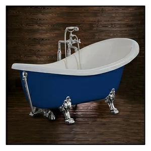 Ванна Akcjum Rectime 160 WR-03-01-Ch-C овальная синяя с хромированными ножками