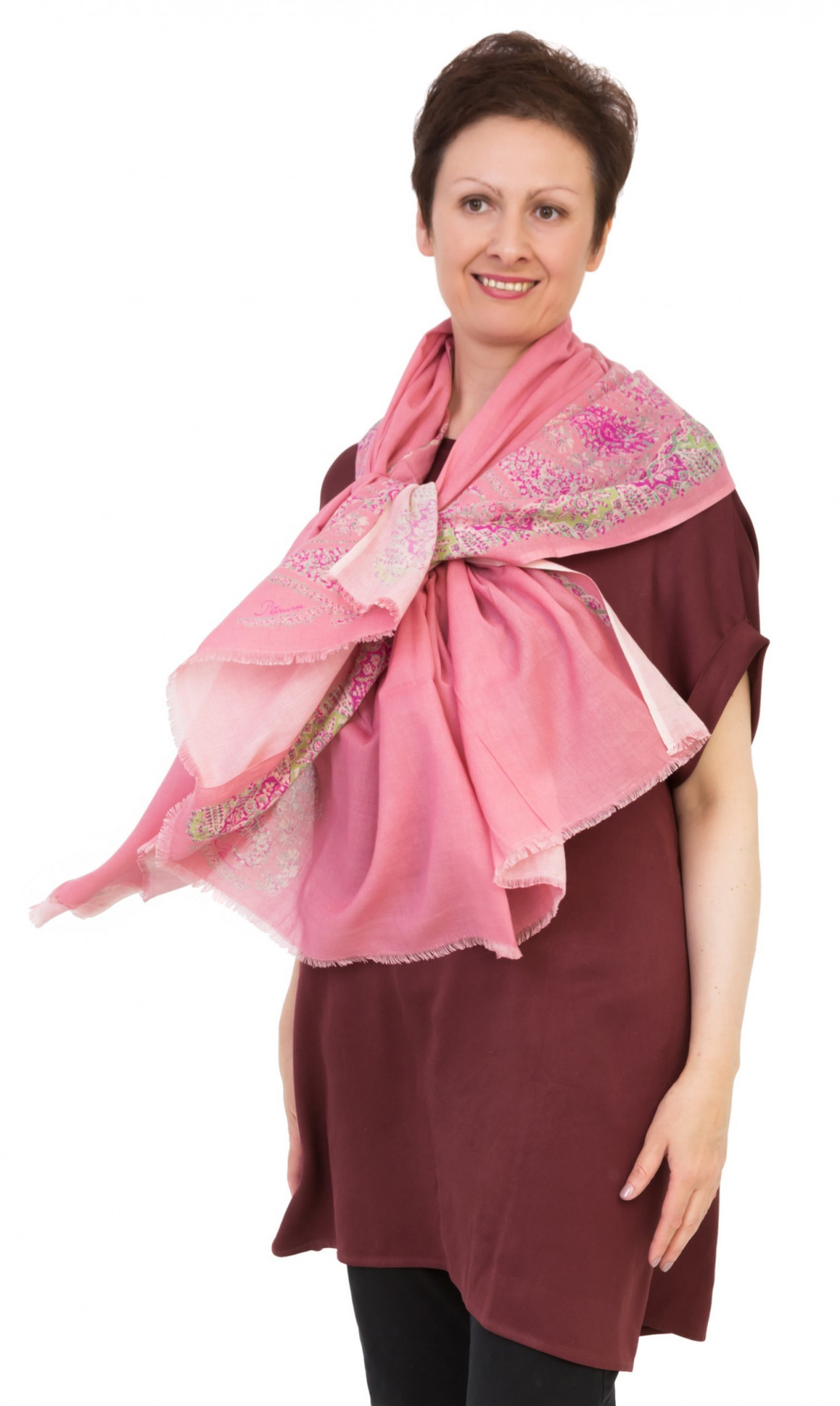 AMBEL_R Шаль 120/190 хлопок PETRUSSE Santreyd 