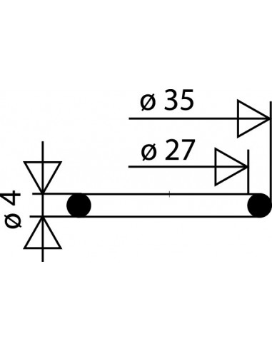 042400 005 01  Уплотнительное кольцо, толщина 4 мм, Д. 27 x 35 мм, черный эластомер, 2 шт. Valentin Чернить  - Вид №2