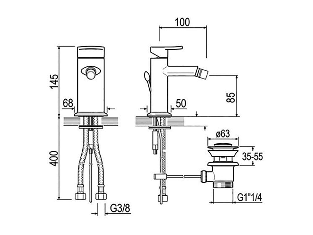 Смеситель для биде с одним отверстием GUGLIELMI RUBINETTERIE AG ARCH-00134329 - Вид №1