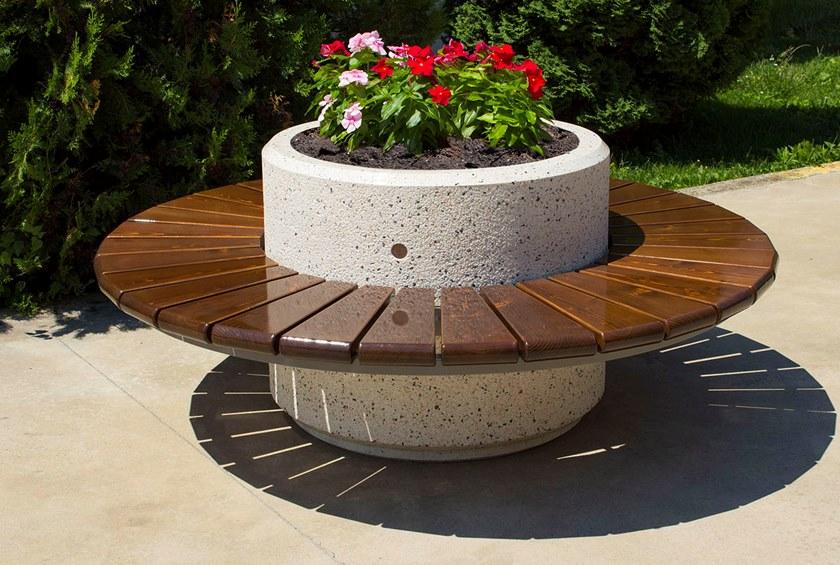 ENCHO ENCHEV - ETE Круглая скамья из бетона со встроенной сеялкой  194  - Вид №2