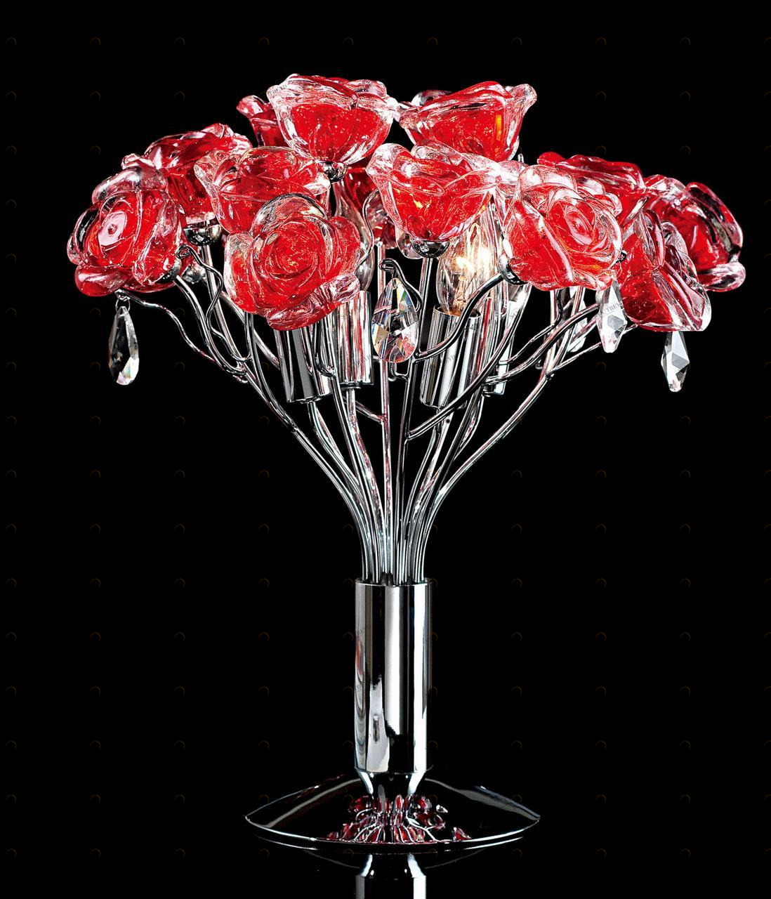 Настольная лампа Citilux Rosa Rosso EL325T04.2 CITILUX РОЗА, ФЛОРИСТИКА 191094 Красный;хром 