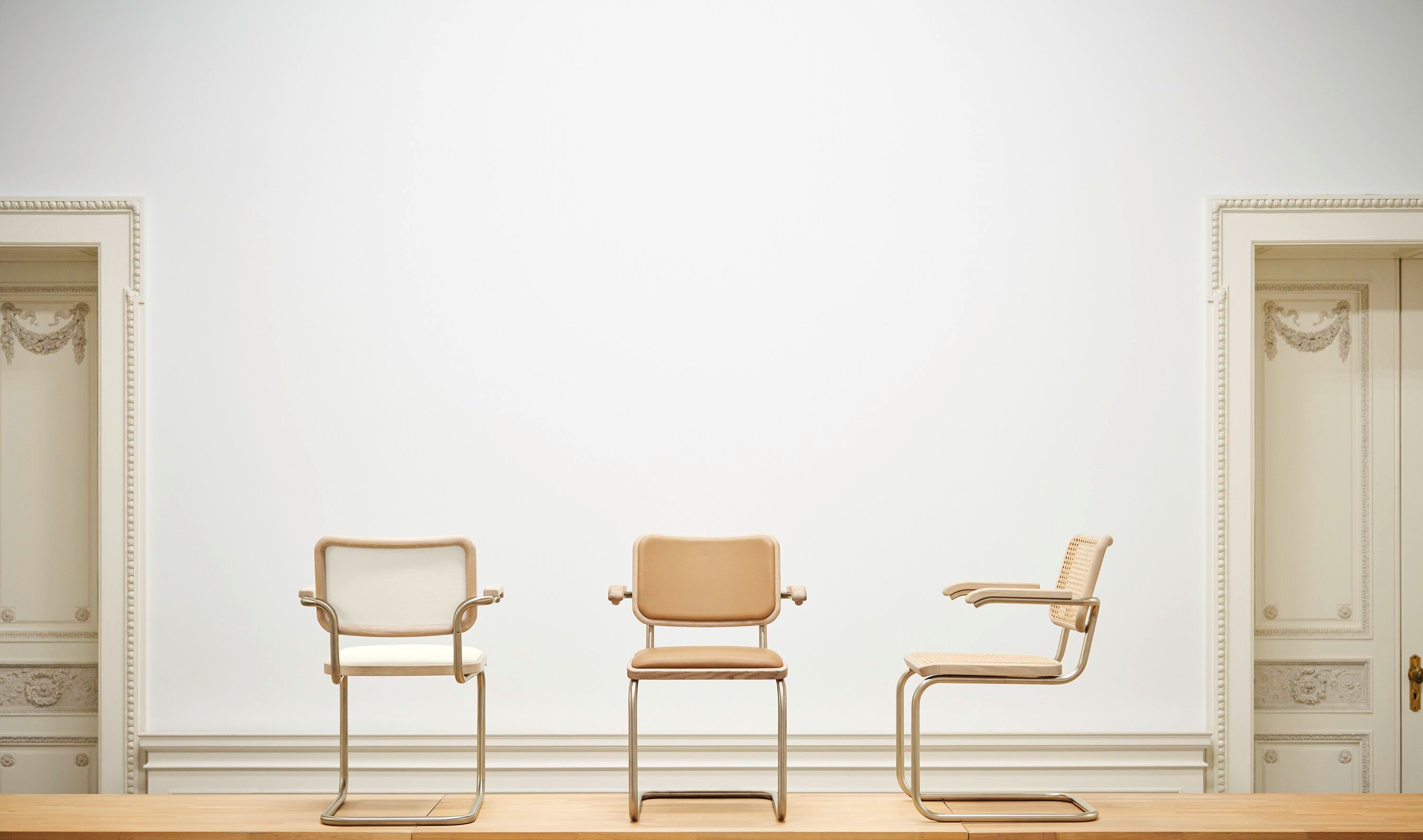 Стальной и соломенный консольный стул THONET JS. THONET ARCH-00102411 - Вид №5