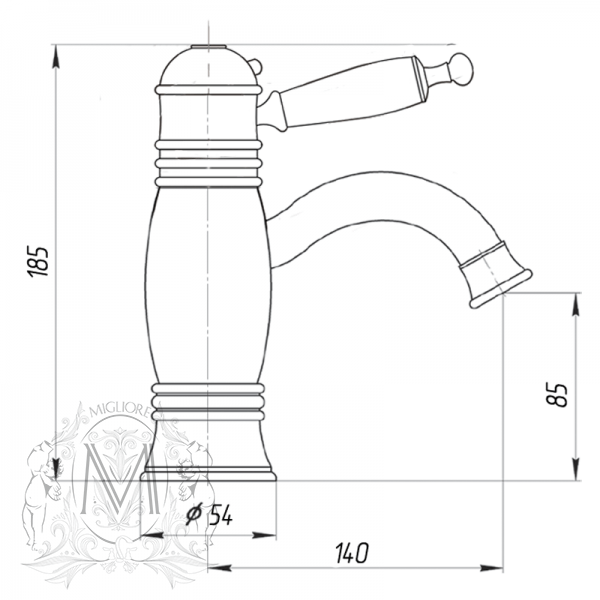 Смеситель MIGLIORE Oxford ML.OXF-6362.RA с термостатом для раковины, медь ML.OXF-6362.bi.ra - Вид №3