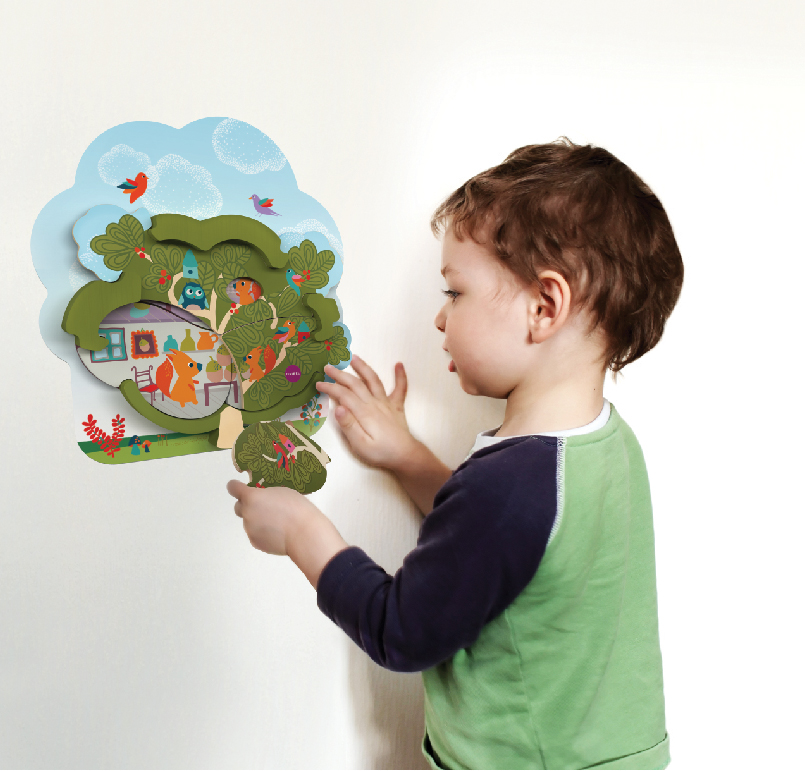 Развивающая игрушка на стену Vertiplay "Домик белки" ORIBEL  322592 Зеленый;голубой Santreyd  - Вид №2