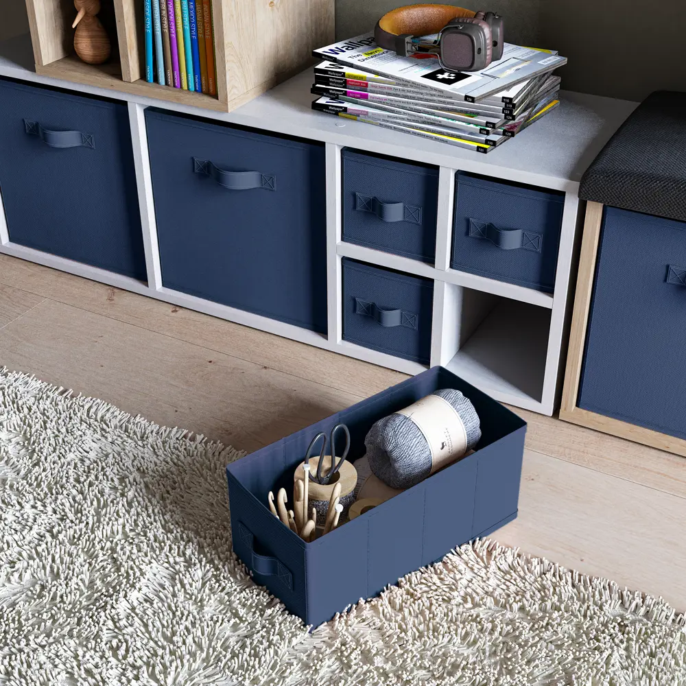 Короб Spaceo KUB Saphir 15x31x15 см 6.9 л полиэстер цвет синий STLM-2032217